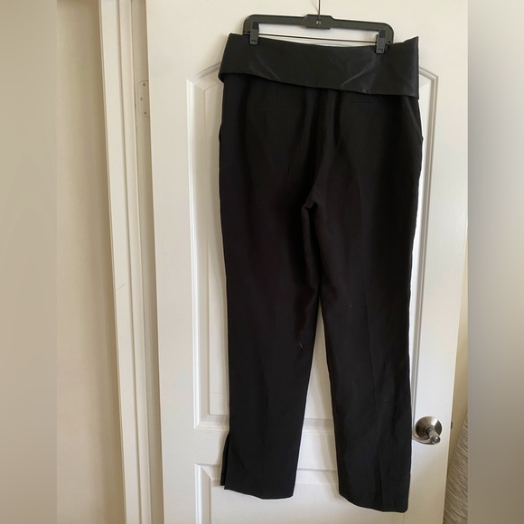 BCBGMaxAzria Black Sissy Foldover Waist Woven Tuxedo Dress Pants - Picture 5 of 7